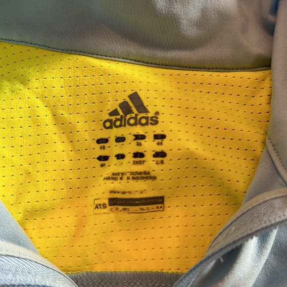 Adidas atb cool light blue with yellow and blue trim zip up hoodie size large! - Picture 5 of 10